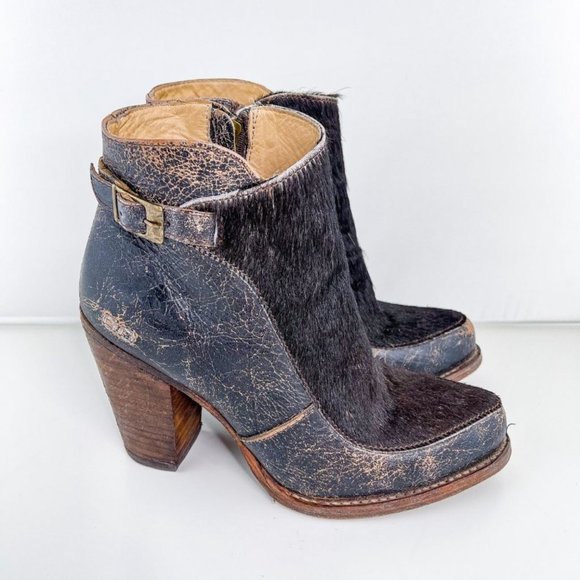 ❤️SOLD❤️Bed Stu Isla Black Lux With Hide Ankle Fur - Picture 8 of 14